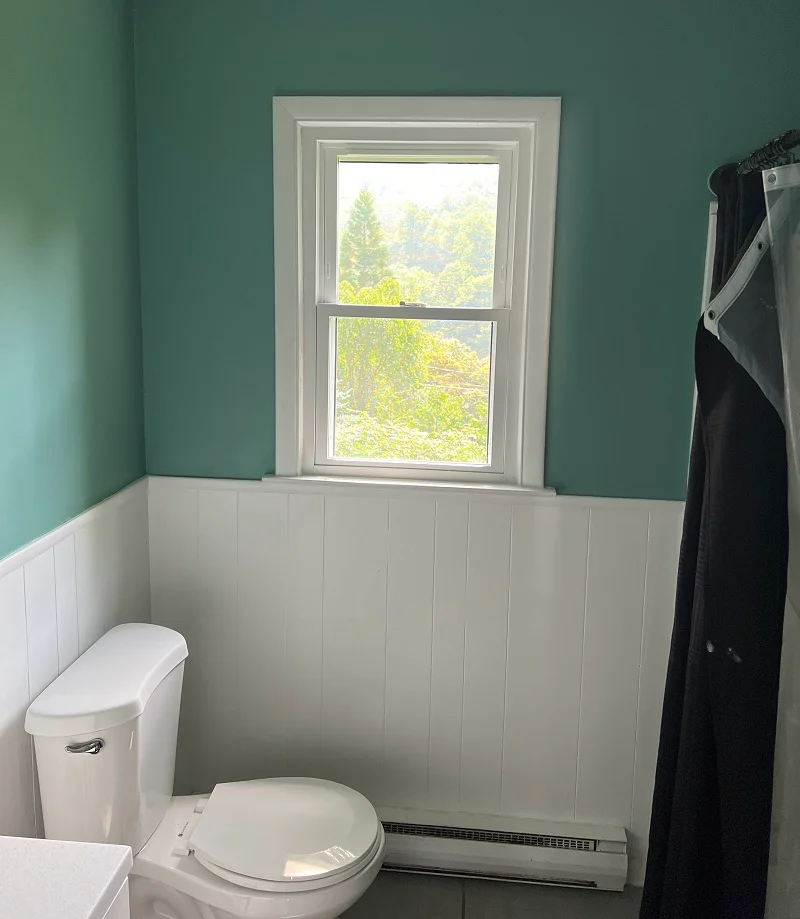 Tempered glass bathroom window